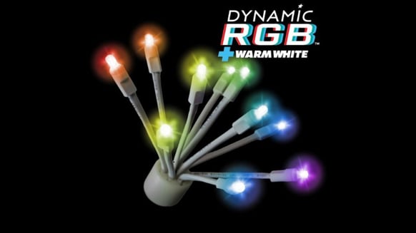 Dynamic RGBWW glitzer lights.
