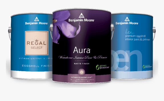 Benjamin moore exterior paint cans in a gallon size..