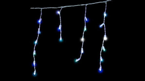 Icicle lights for roof of a house for christmas.