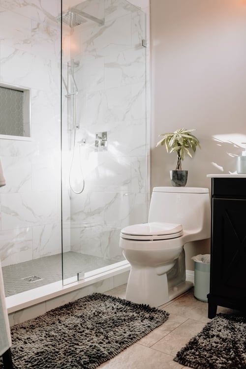Gray bathroom walls