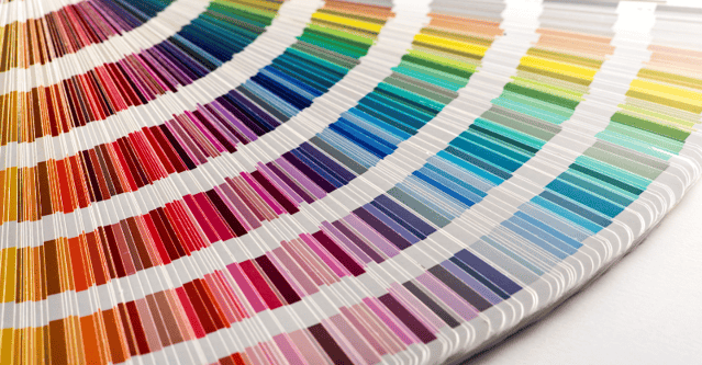 Paint color chips and color deck.
