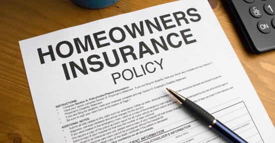 Homeowners insurance policy printed on a paper.