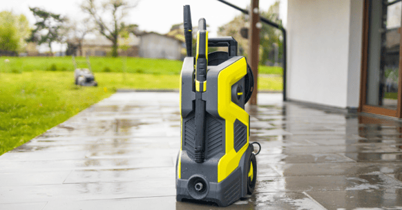 Power washer machine to rent or hire professionally for home exterior cleaning.