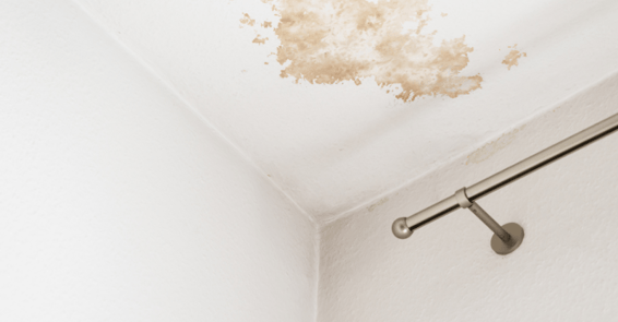 Yellow stain on interior ceiling painted white in a Omaha home.