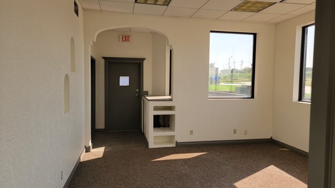 Office walls painted white.