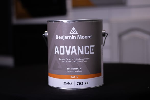 Advance by Benjamin Moore interior paint gallon.