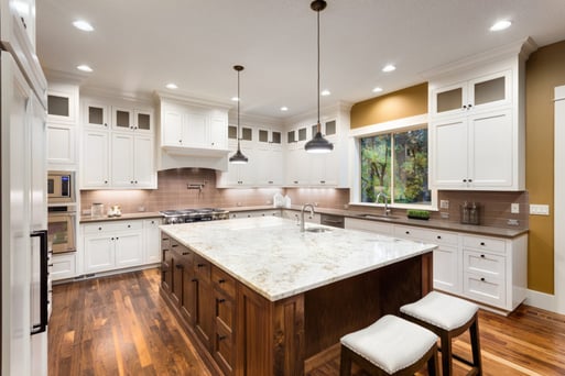 Wood Island with Painted Cabinets