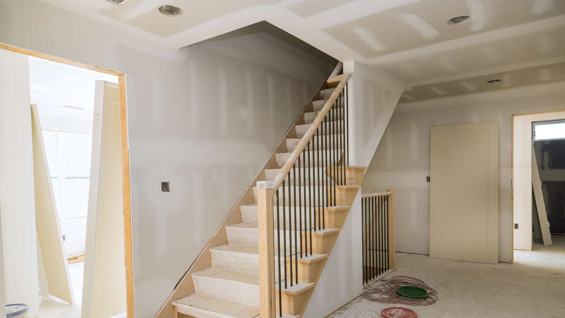 Staircase in home during construction