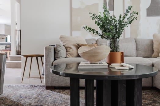 Living room with neutral walls