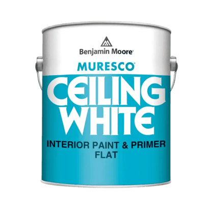 Benjamin Moore ceiling white paint.