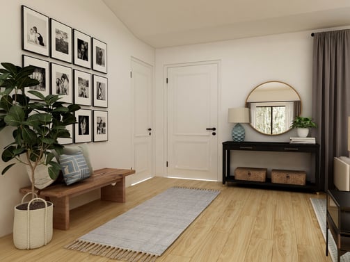 Entryway with beige painted walls