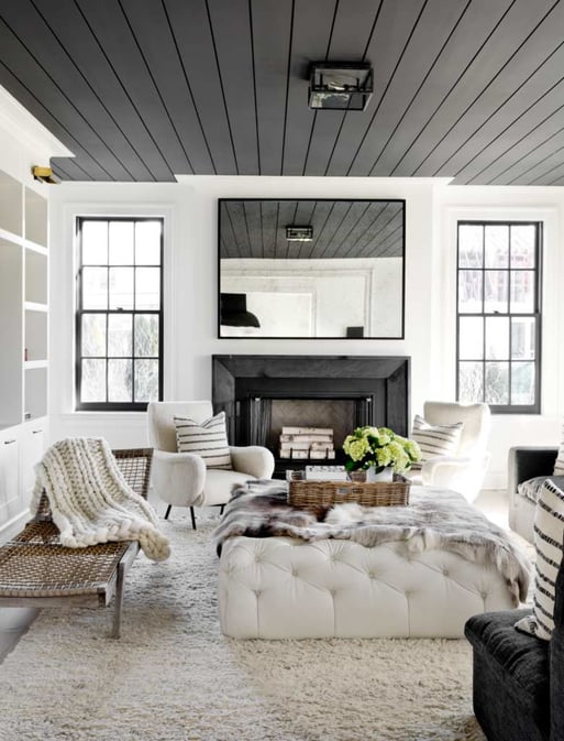 Dark gray ceiling