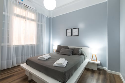 Light blue bedroom walls