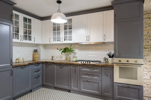 Gray kitchen cabinets