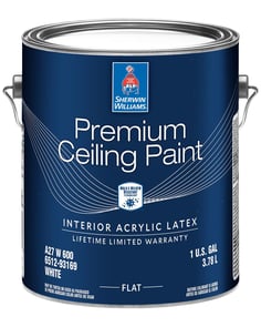 Premium ceiling paint by Sherwin Williams paint can