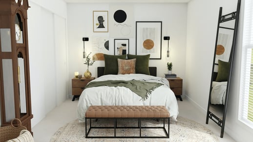 Small bedroom with white walls