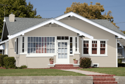 Color visualizer Oyster White shade on home exterior