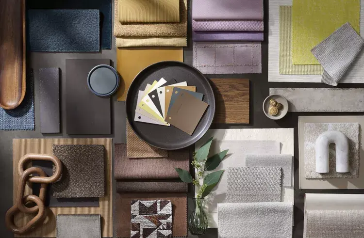 Sherwin Williams 2025 capsule with layout of their colors of the year with design elements.