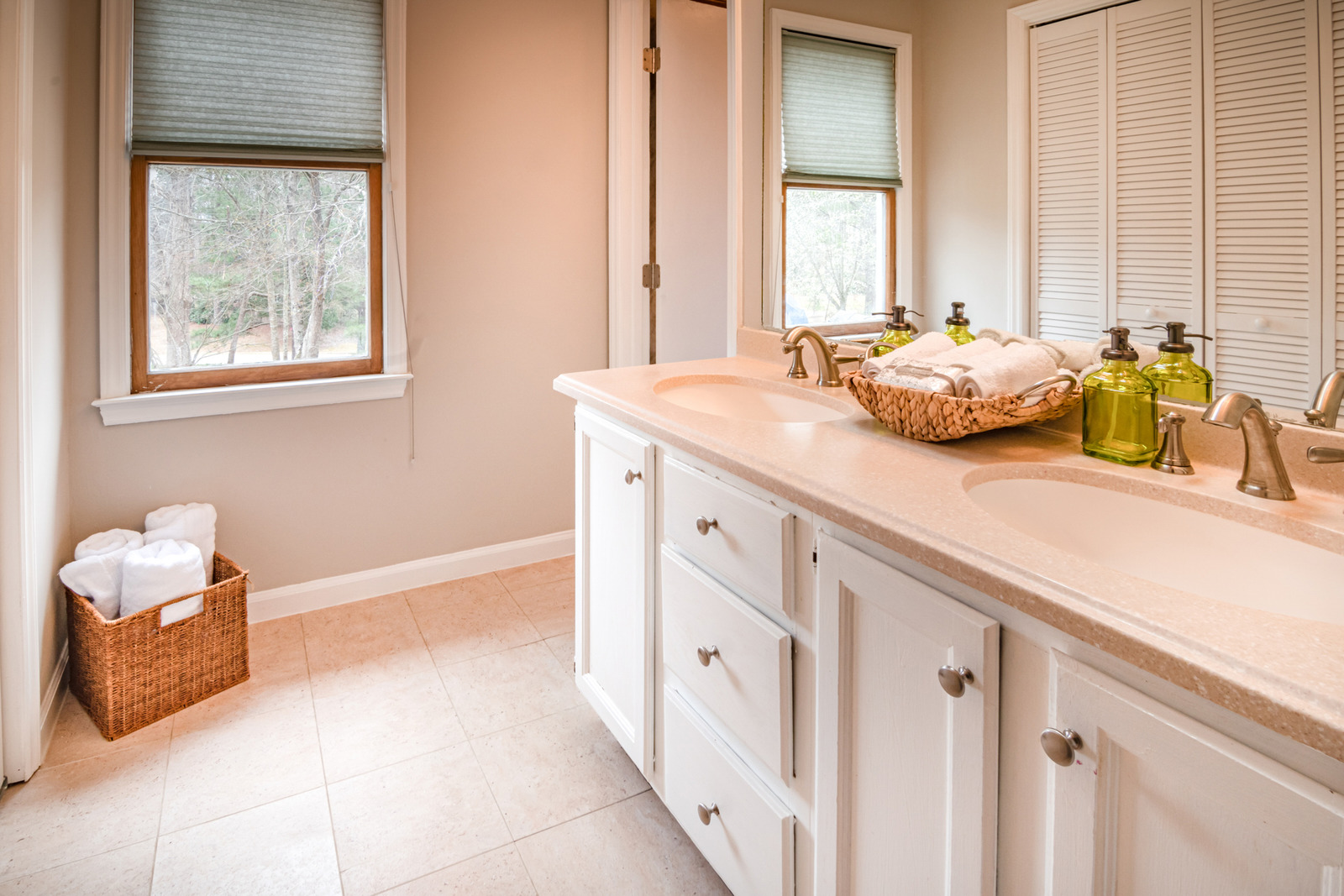 Painted bathroom cabinets